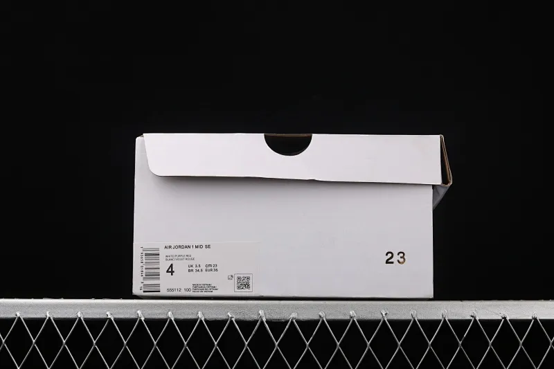 All categories Air Jordan Jordan series basketball shoes Air Jordan 1 Mid Air Jordan 1 Mid AJ1 Joe 1 white and purple women's sports and leisure basketball shoes 555112-100